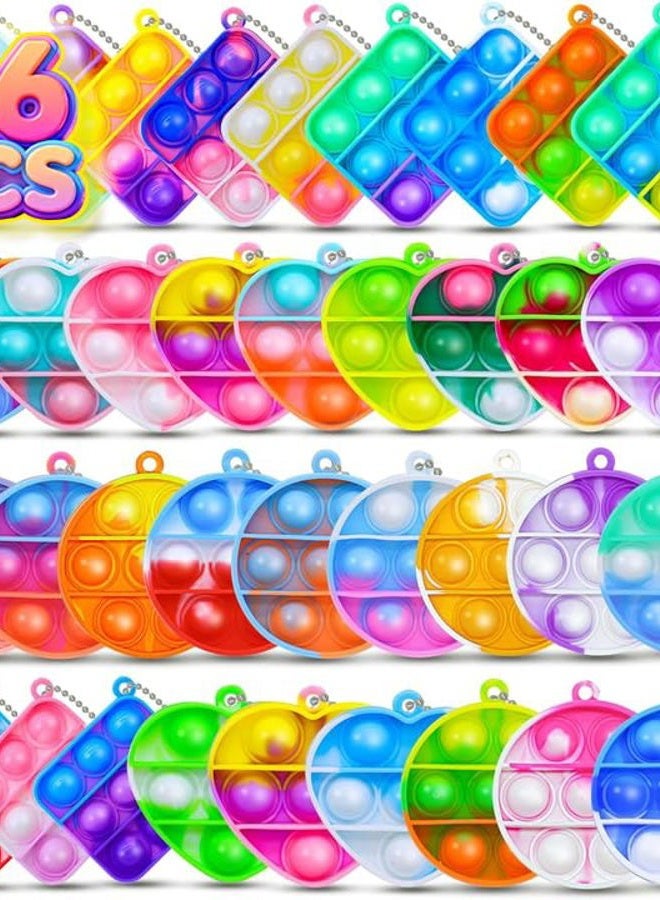 BicMan Veggicy 25 Pcs Mini pop Keychain Fidget Toys Stress Relief Hand Toys, Mini Pop Push it Fidget Toy Keychain for Kids Adults, Mini Pop Push it Bubble Fidget Sensory Toys - Image 1