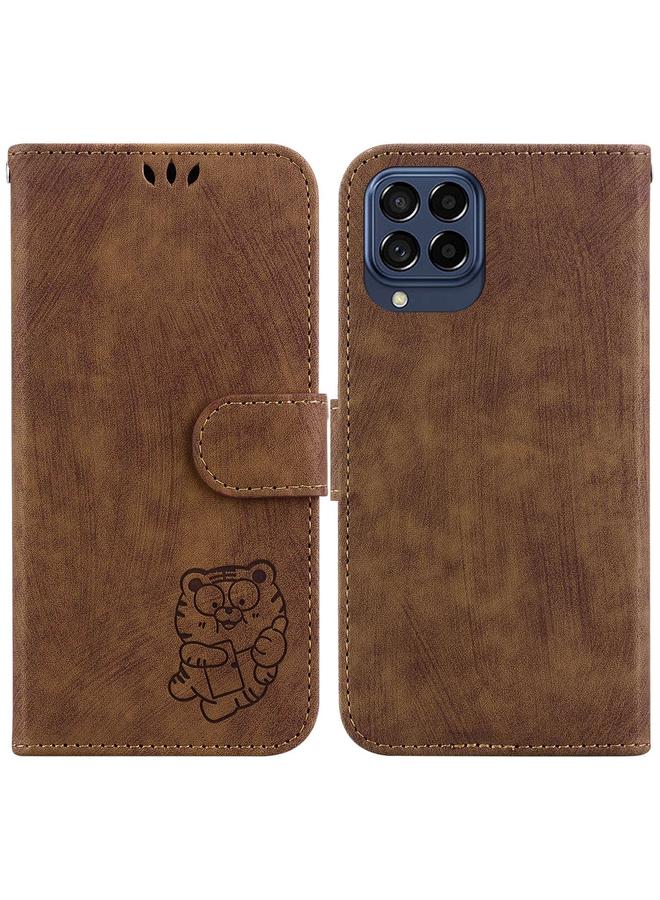 S-TOP Case For Samsung Galaxy M33 5G Little Tiger Embossed Leather Phone Case - Image 1