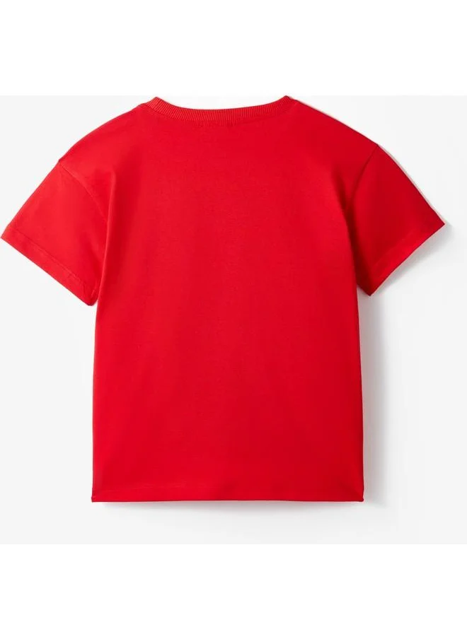 JUNE June Boy Tshirt Red - Beige