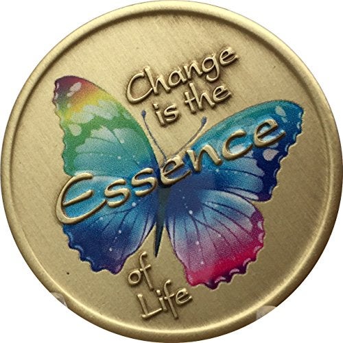 RecoveryChip Change is The Essence of Life Color Rainbow Butterfly Medallion Surrender Chip - Image 4