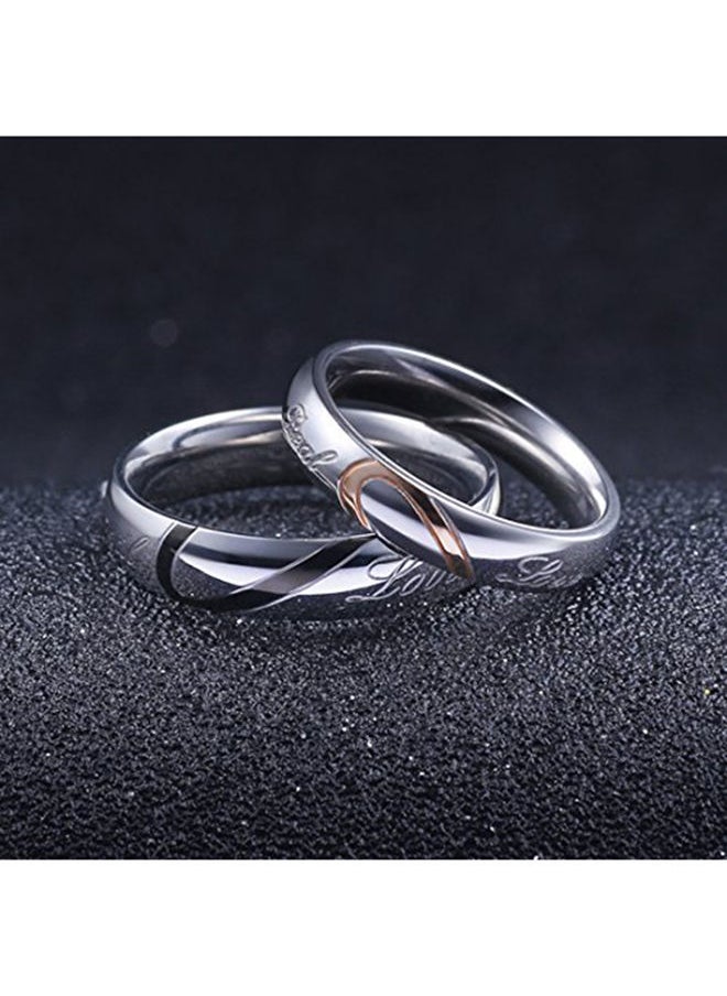 NIBEMINENT Stainless Steel Couple Real Love Matching Heart Wedding Ring  - Image 2