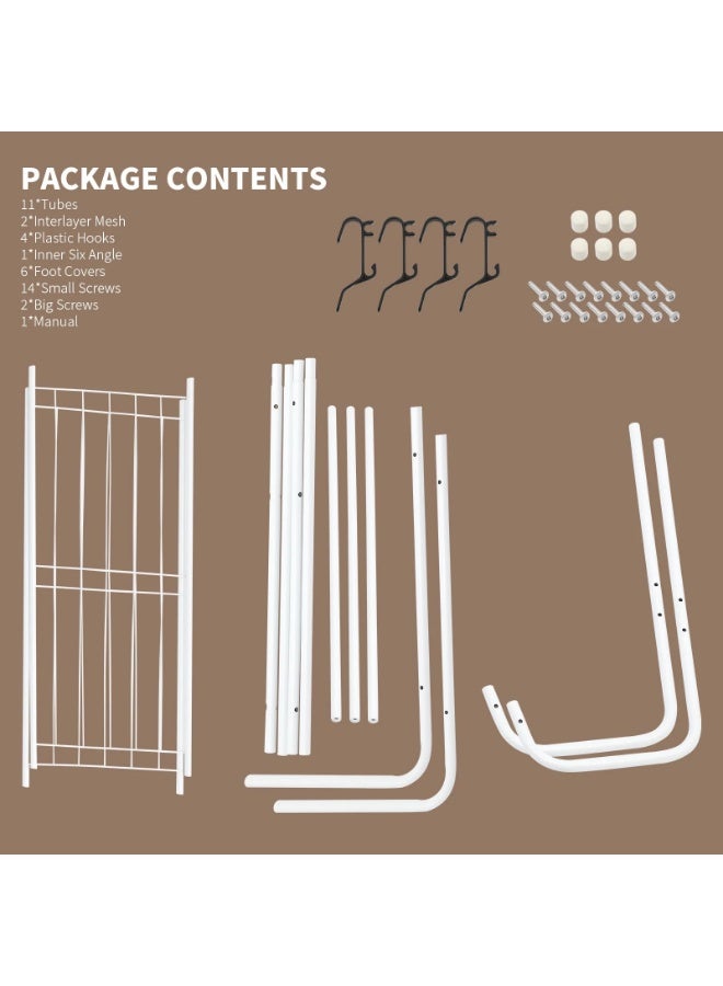 3 في 1 رف معاطف للمدخل، مقعد أحذية، حامل ملابس معدني على شكل شجرة، مقعد تخزين من طبقتين، منظم ملابس قائم بذاته، حامل قبعات، قضيب لتعليق السترات - Image 3