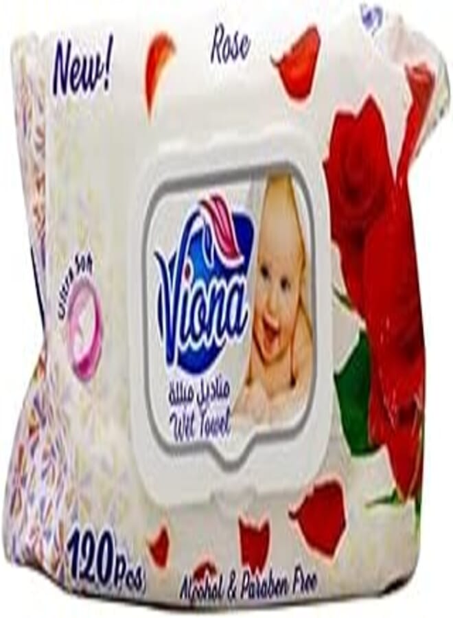 viona Viona Rose Wet Wipes - 120 Pieces