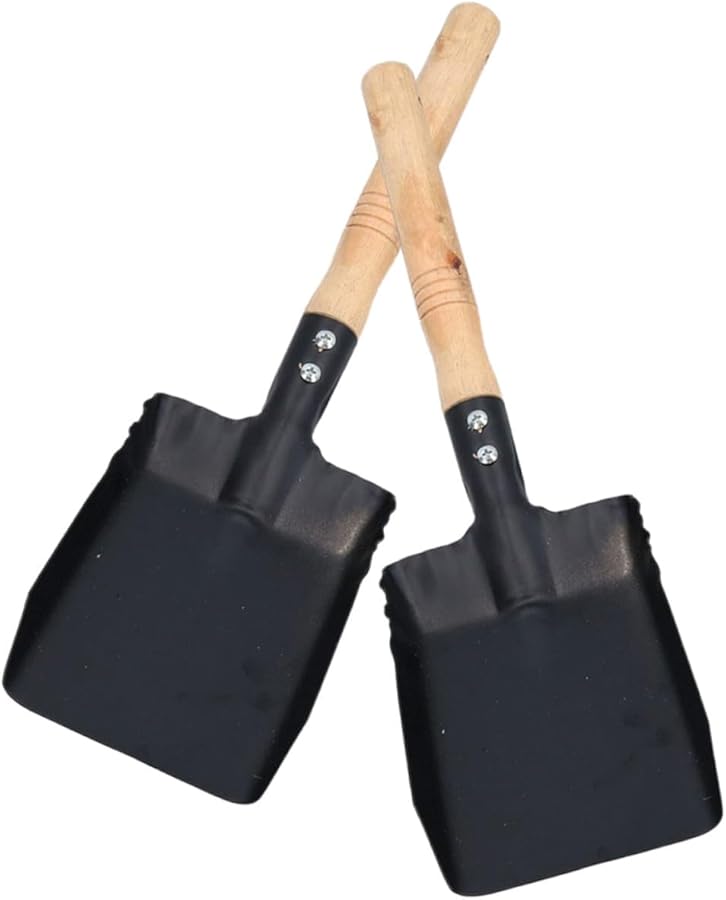 Alasum 2Pcs Garden Shovel Set with Wooden Handle Lightweight Iron Tool for Soil Loosening and Weeding - Image 2