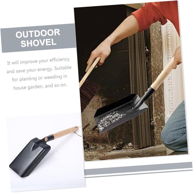 Alasum 2Pcs Garden Shovel Set with Wooden Handle Lightweight Iron Tool for Soil Loosening and Weeding - Image 3