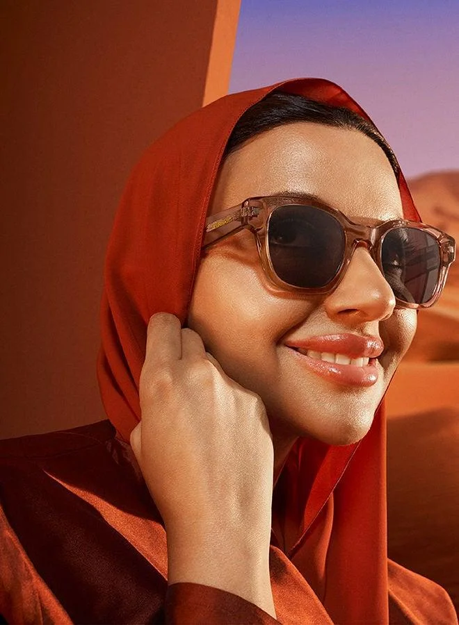 30 سندايز نظارات شمسية نسائية كانيون  صندايز مربعة بحماية  وردي وبني