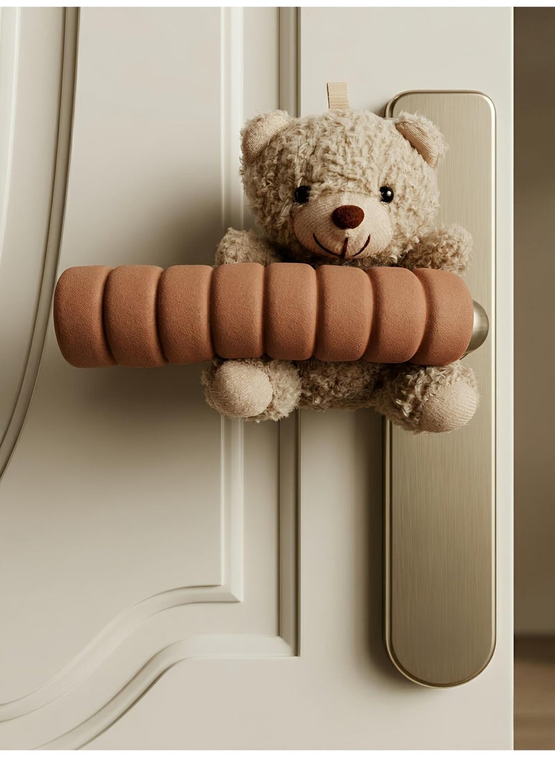 Cute Teddy Bear Door Handle Cover - Soft Plush Room Decor - Image 1