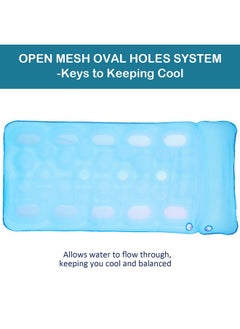 FindUWill FindUWill Oversized Pool Floats for Adults - 72" X 37" Extra Large Fabric-Covered, Inflatable Pool Lounger with Headrest Ultra-Comfort Cooling Pool Floaties Mat (XL, Monstera Blue)  - Image 5