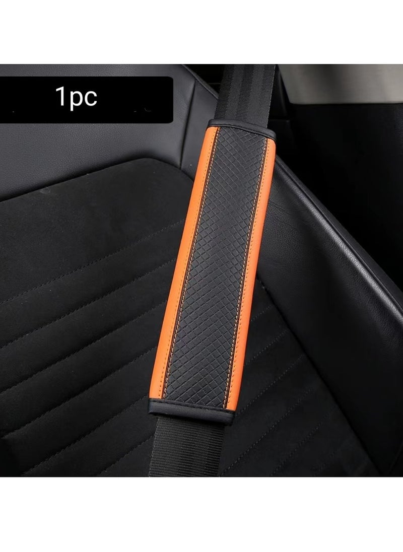 Generic 1pc Seat Belt Cover Pad Faux Leather Shoulder Universal Car Seatbelt Protector Strap Harness Accessories Comfortable for Car Auto Orange  - Image 1