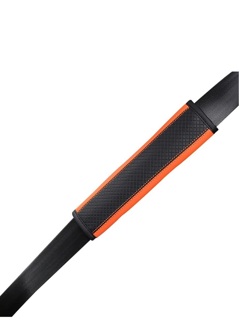 Generic 1pc Seat Belt Cover Pad Faux Leather Shoulder Universal Car Seatbelt Protector Strap Harness Accessories Comfortable for Car Auto Orange  - Image 4