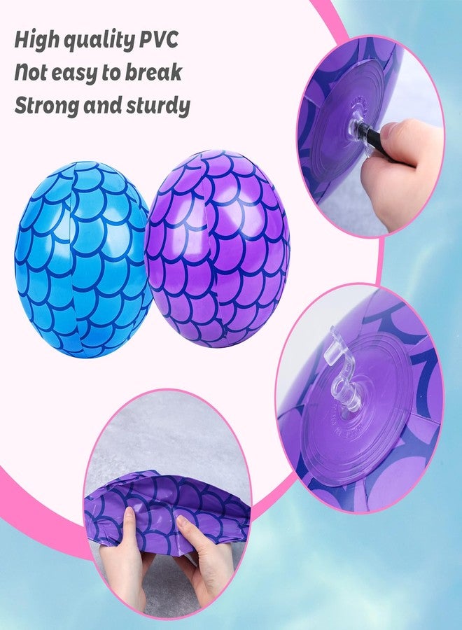 فيوتشر بلس FUTUREPLUSX 4 قطع من كرات الشاطئ، كرات حمام سباحة قابلة للنفخ مقاس 10 بوصة، زينة حفلات حورية البحر لحفلات الشاطئ الصيفية - Image 3