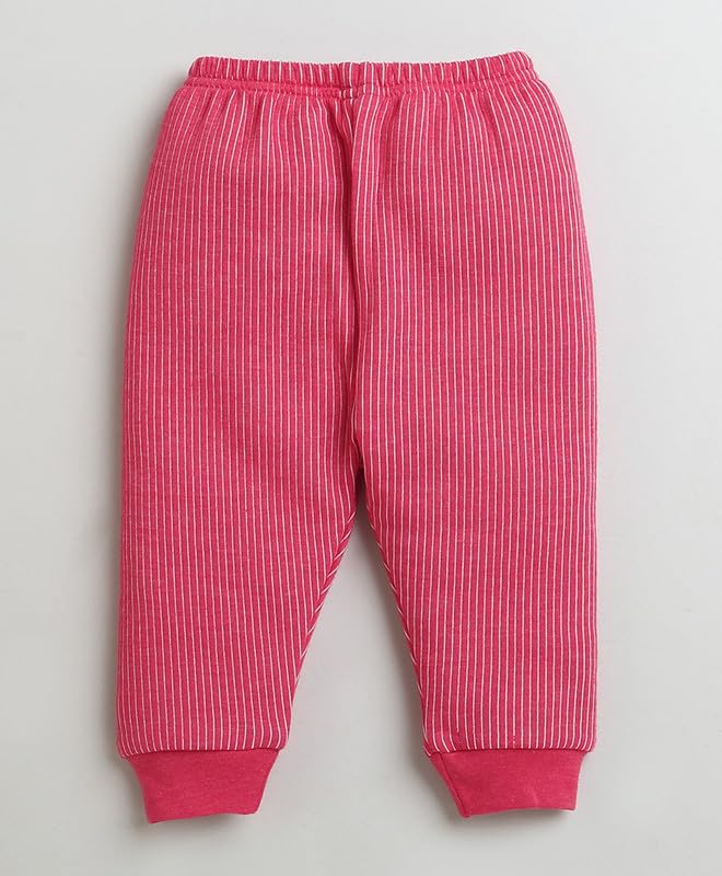 BUMZEE Dark Pink Girls Full Sleeves Cotton Thermal Jabla & Jogger Set Age - 6-9 Months (Peb9633D-dpk) - Image 5