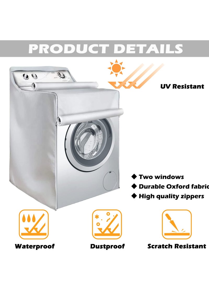 SYOSI - Washer and Dryer Covers Top Load Washing Machine Cover Laundry Protect Dustproof Waterproof Zipper Design for Easy Use Fit Most Front-loading - Image 1