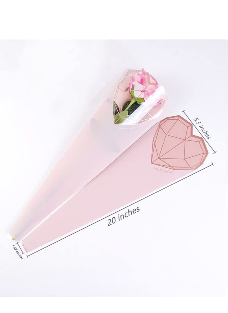 Flower Packaging Bag, 120 Pcs/6 Color Single Rose Sleeve Bouquet Bags, Simple Diamond Heart Shape Flower Gift Packaging, Waterproof Material, for Wedding Valentine's Day Mother's Day - pzsku/ZFF2E32E047B039E44988Z/45/_/1717031628/8d9d8d43-e945-4965-b547-e96472b11eec