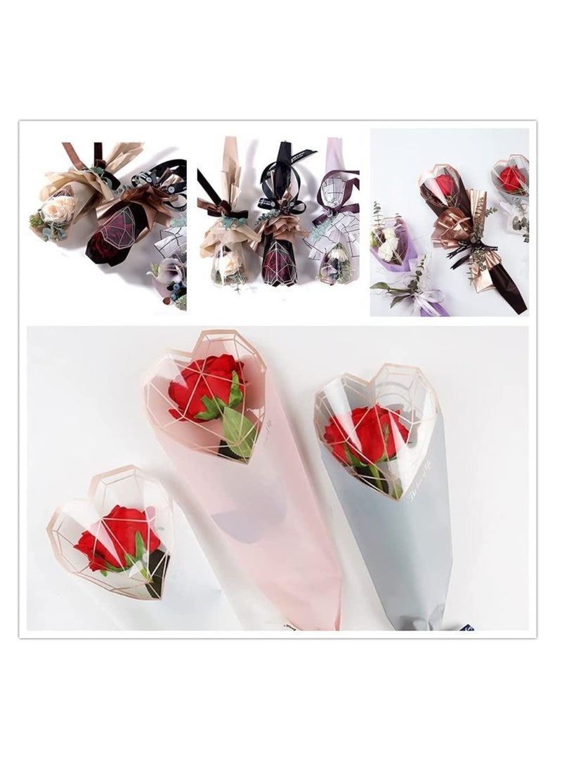 Flower Packaging Bag, 120 Pcs/6 Color Single Rose Sleeve Bouquet Bags, Simple Diamond Heart Shape Flower Gift Packaging, Waterproof Material, for Wedding Valentine's Day Mother's Day - pzsku/ZFF2E32E047B039E44988Z/45/_/1717031693/90999381-48aa-4830-a2c1-ae27d39c72c6