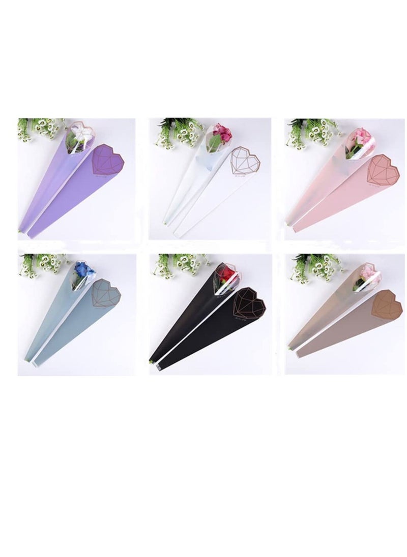 Flower Packaging Bag, 120 Pcs/6 Color Single Rose Sleeve Bouquet Bags, Simple Diamond Heart Shape Flower Gift Packaging, Waterproof Material, for Wedding Valentine's Day Mother's Day - pzsku/ZFF2E32E047B039E44988Z/45/_/1717031920/df48504d-9b39-4cbc-b0b9-971e8a0bfa4b