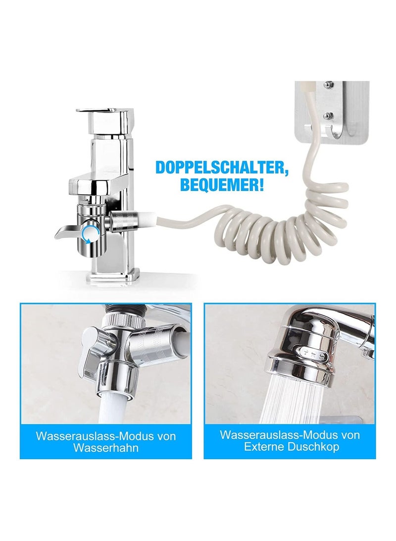 External Shower Head for Washbasin Shower Head with Hose and Stand for Hair Washing or Cleaning Sink and Bidet - Image 3