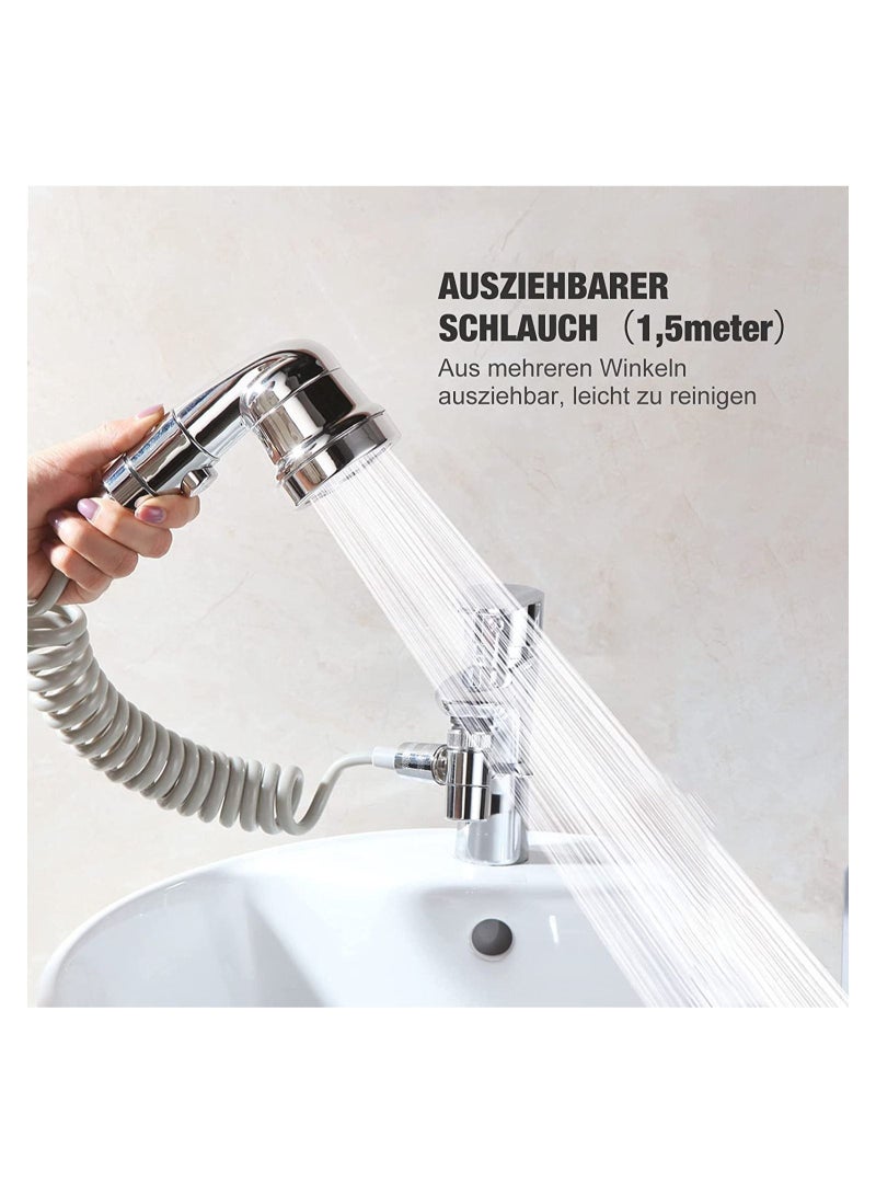 External Shower Head for Washbasin Shower Head with Hose and Stand for Hair Washing or Cleaning Sink and Bidet - Image 4