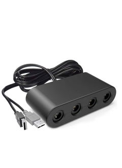 Gamecube Adapter for Nintendo Switch Gamecube Controller Adapter and WII U and PC, Super Smash Bros Gamecube Controller Adapter. Support Turbo and Vibration Features with 180cm Long Cable