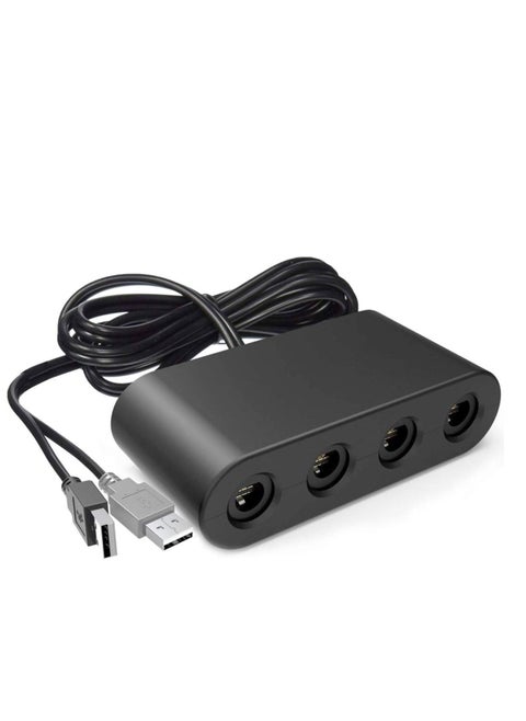 Gamecube Adapter for Nintendo Switch Gamecube Controller Adapter and WII U and PC, Super Smash Bros Gamecube Controller Adapter. Support Turbo and Vibration Features with 180cm Long Cable