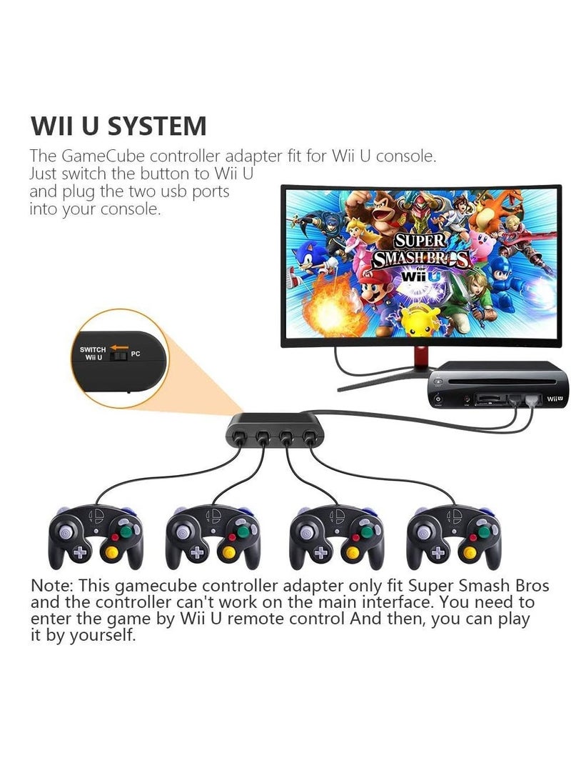 Bukela - Gamecube Adapter for Nintendo Switch Gamecube Controller Adapter and WII U and PC, Super Smash Bros Gamecube Controller Adapter. Support Turbo and Vibration Features with 180cm Long Cable - Image 1