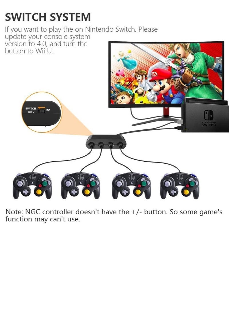 Bukela - Gamecube Adapter for Nintendo Switch Gamecube Controller Adapter and WII U and PC, Super Smash Bros Gamecube Controller Adapter. Support Turbo and Vibration Features with 180cm Long Cable - Image 1