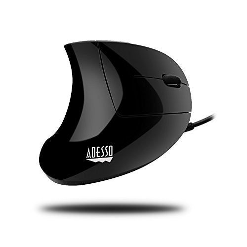 ADESSO Wired Vertical Ergonomic Illuminated Optical 6-Button USB Mouse - Right Hand Orientation, Black - Image 3