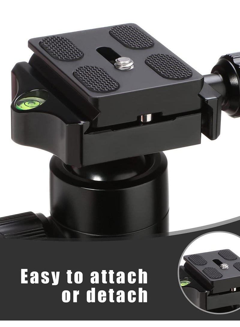 Y&D Camera Quick Release Plate PU50 2Pcs Metal Universal with 1/4" Screw, Tripod Mount Standard Fits DSLR Ball Head (Black) - Image 3