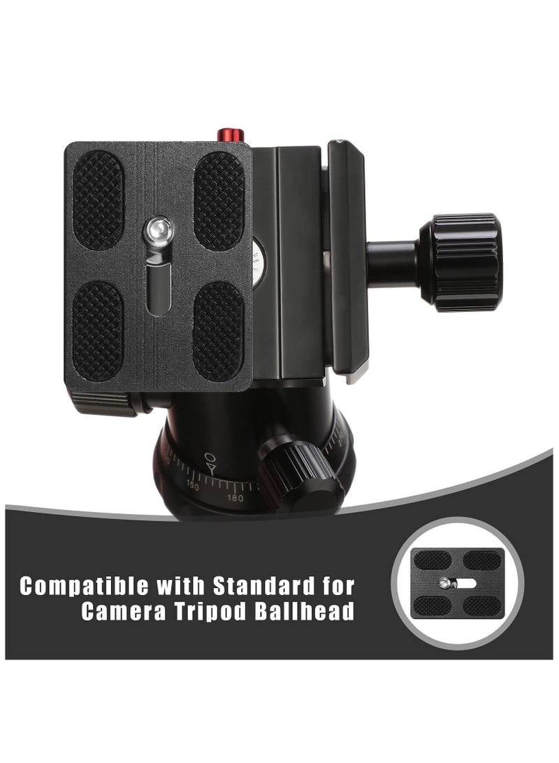 Y&D Camera Quick Release Plate PU50 2Pcs Metal Universal with 1/4" Screw, Tripod Mount Standard Fits DSLR Ball Head (Black) - Image 4