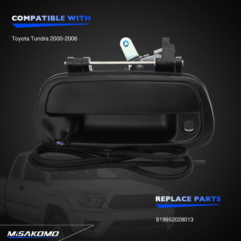 Misakomo Backup Camera Tailgate Handle Compatible with Toyota Tundra 2000-2006 SR5 Base Limited, Reverse Back Up Camera Replace 819952028013, Rear View Camera 170Â° Wide-Angle - Image 2