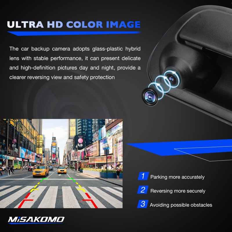 Misakomo Backup Camera Tailgate Handle Compatible with Toyota Tundra 2000-2006 SR5 Base Limited, Reverse Back Up Camera Replace 819952028013, Rear View Camera 170Â° Wide-Angle - Image 3