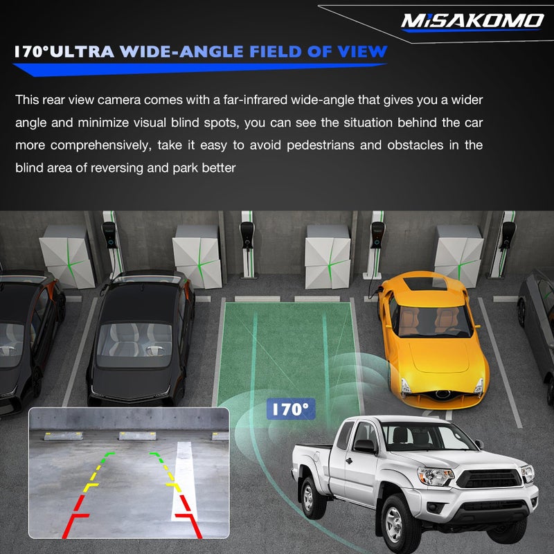 Misakomo Backup Camera Tailgate Handle Compatible with Toyota Tundra 2000-2006 SR5 Base Limited, Reverse Back Up Camera Replace 819952028013, Rear View Camera 170Â° Wide-Angle - Image 5