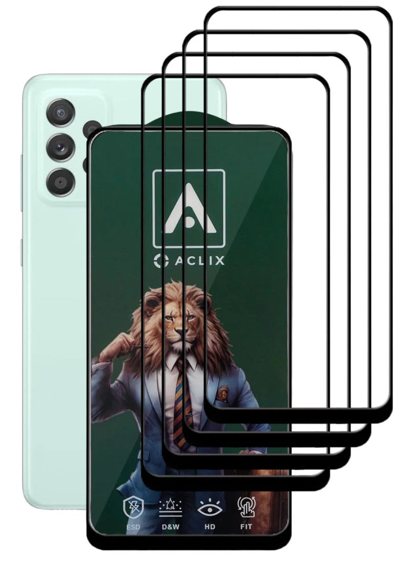 ACLIX 4 Pieces Antistatic ESD Dustproof Premium Quality High Definition Tempered Glass Screen Protector Designed For Samsung Galaxy A52s 5G - Image 1
