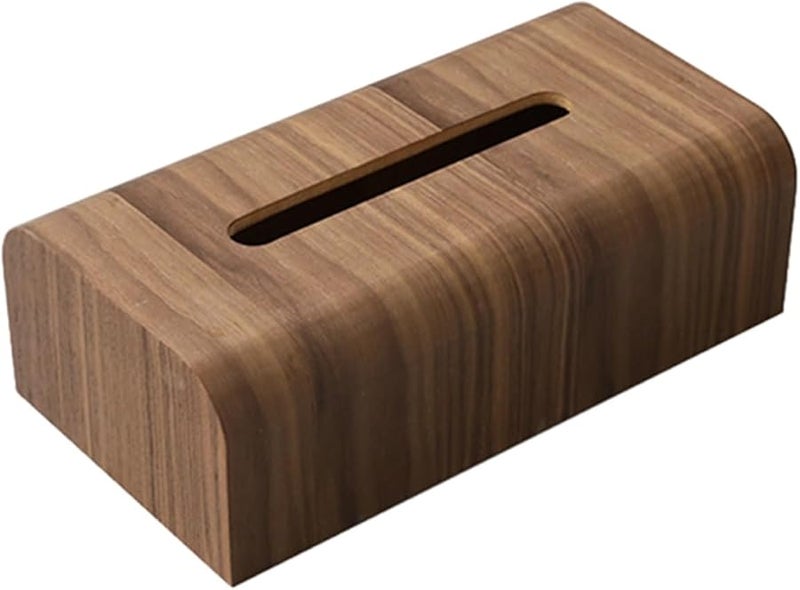 صندوق المناديل الكلاسيكي من خشب الجوز لتخزين سطح المكتب في غرفة المعيشة 220x140x85مم زينة منزلية - Image 2