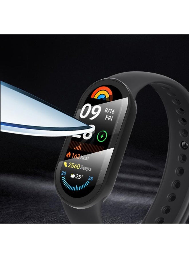 Case ForSmart Band 10 Cover, 2 Pcs, Hard Pc Bumper Case For Tempered Glass Screen Protector, 360° All-Round Protection, Protective Cover For Xiaomi Smart Band 10 Clear - Image 5