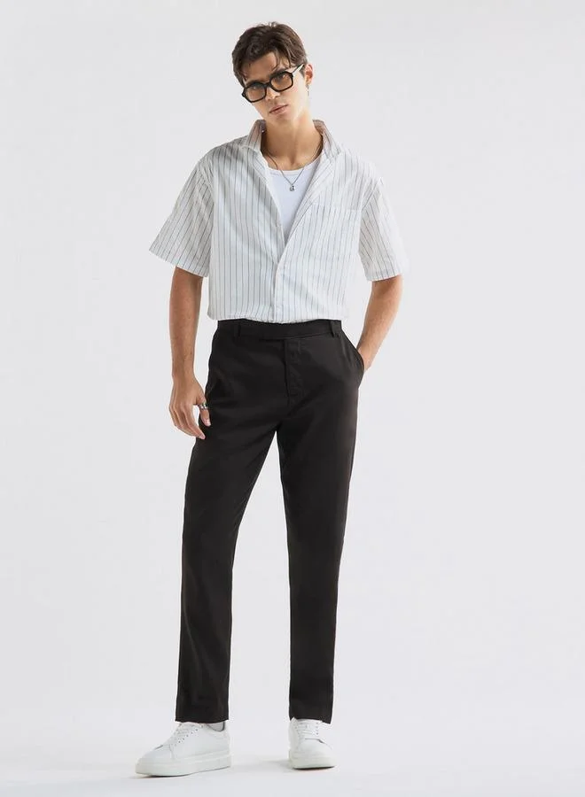 سبلاش فيڤ بنطلون سادة بقصة عادية وجيوب