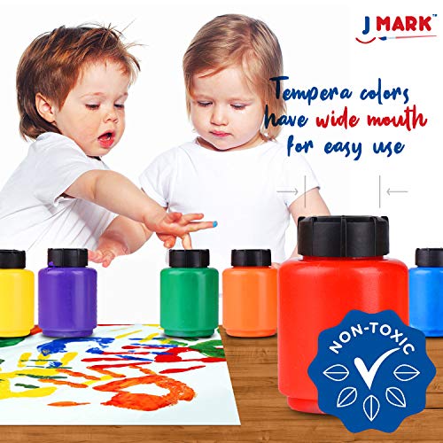 J MARK Complete Toddler Washable Finger Paint Set, Sponge Painting Tools, Large Finger Paint Pad, Tempera Finger Paints, Smock and More - Image 4