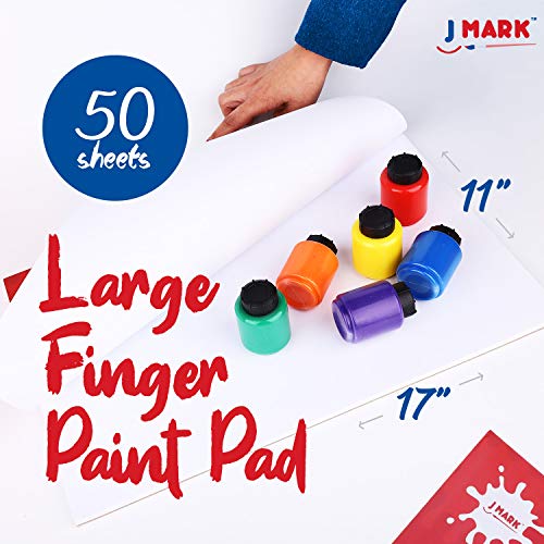 J MARK Complete Toddler Washable Finger Paint Set, Sponge Painting Tools, Large Finger Paint Pad, Tempera Finger Paints, Smock and More - Image 5