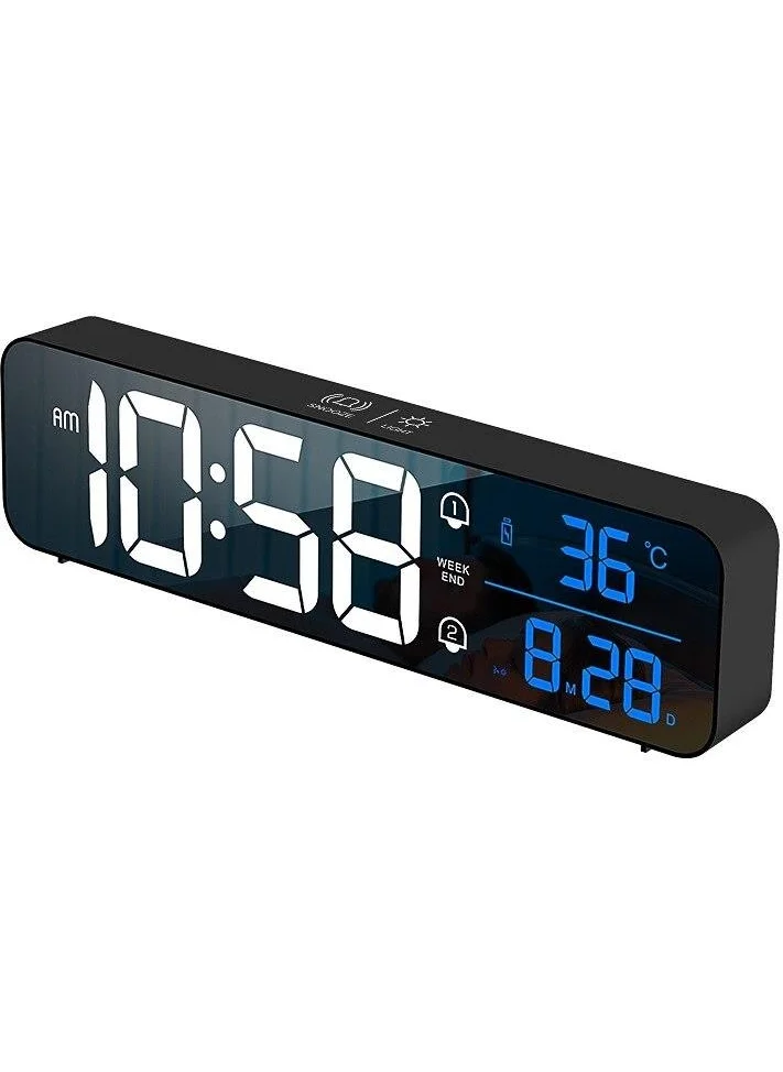 Valkyrie LED Mirrored 2400MAH Digital Wall Table Clock