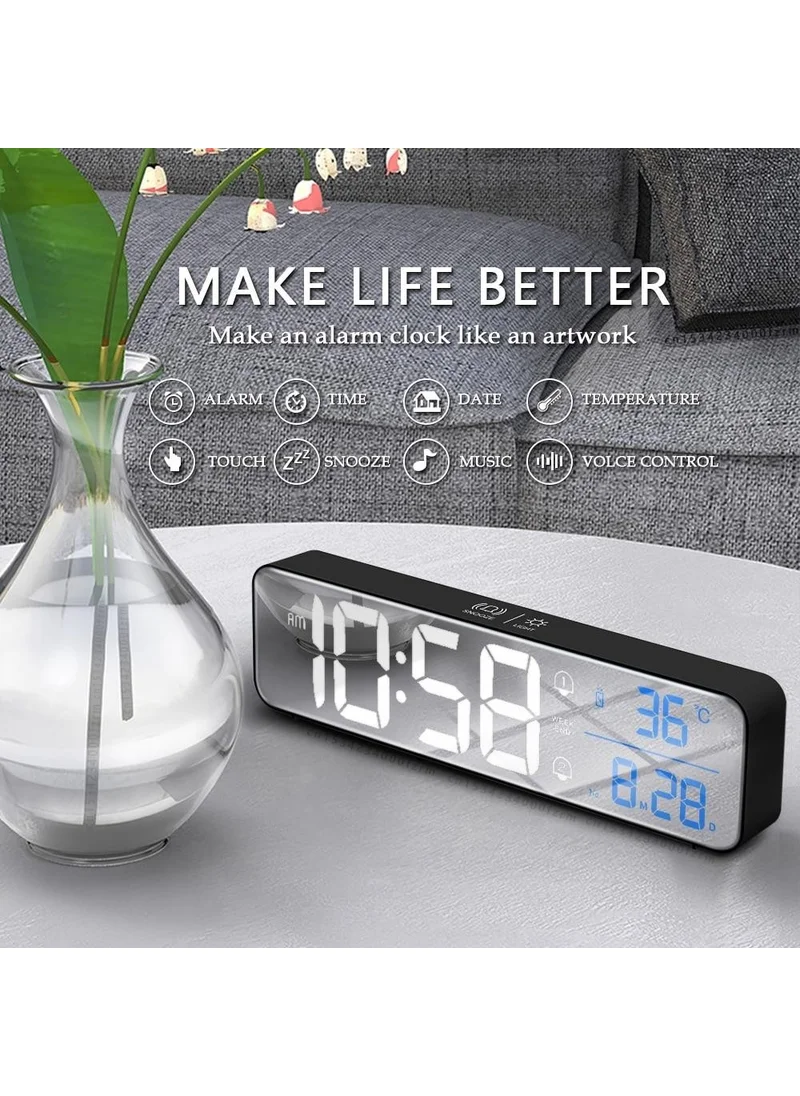 Valkyrie LED Mirrored 2400MAH Digital Wall Table Clock