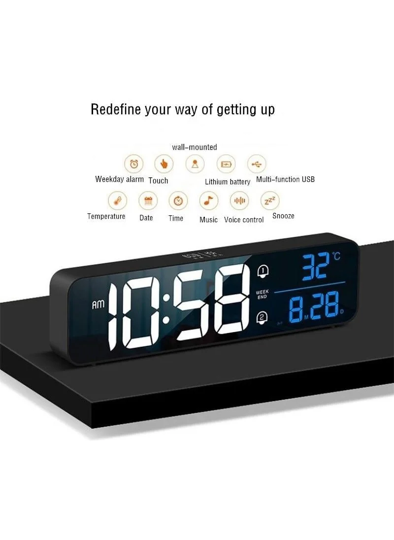 Valkyrie LED Mirrored 2400MAH Digital Wall Table Clock