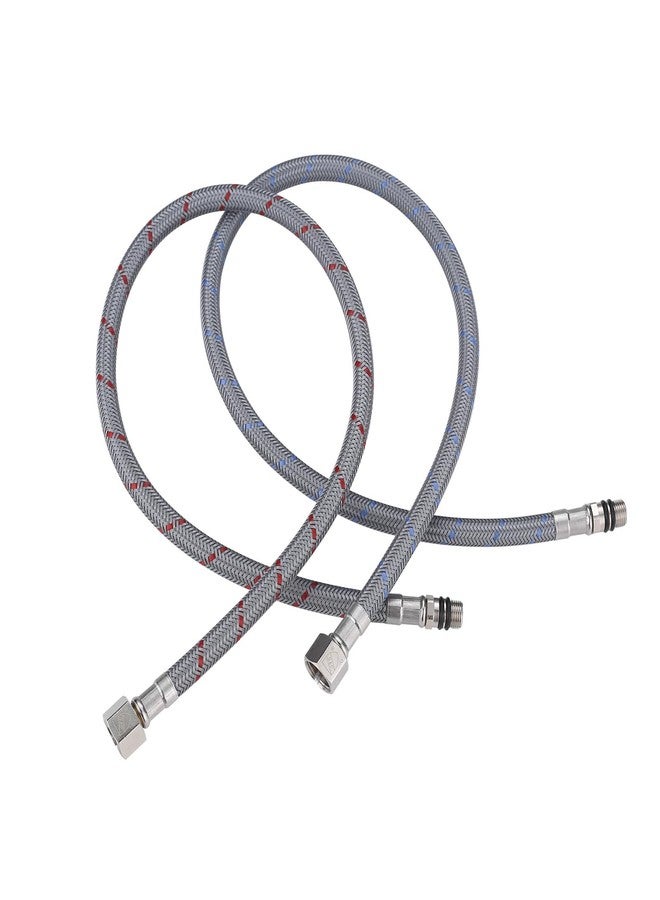 Arcora خطوط الإمداد 3/8" أنثوية ضغط خيوط × موصل ذكر M10 1 زوج، خرطوم صنبور ARCORA 16" يربط حوض الحمام بمصدر المياه - Image 1