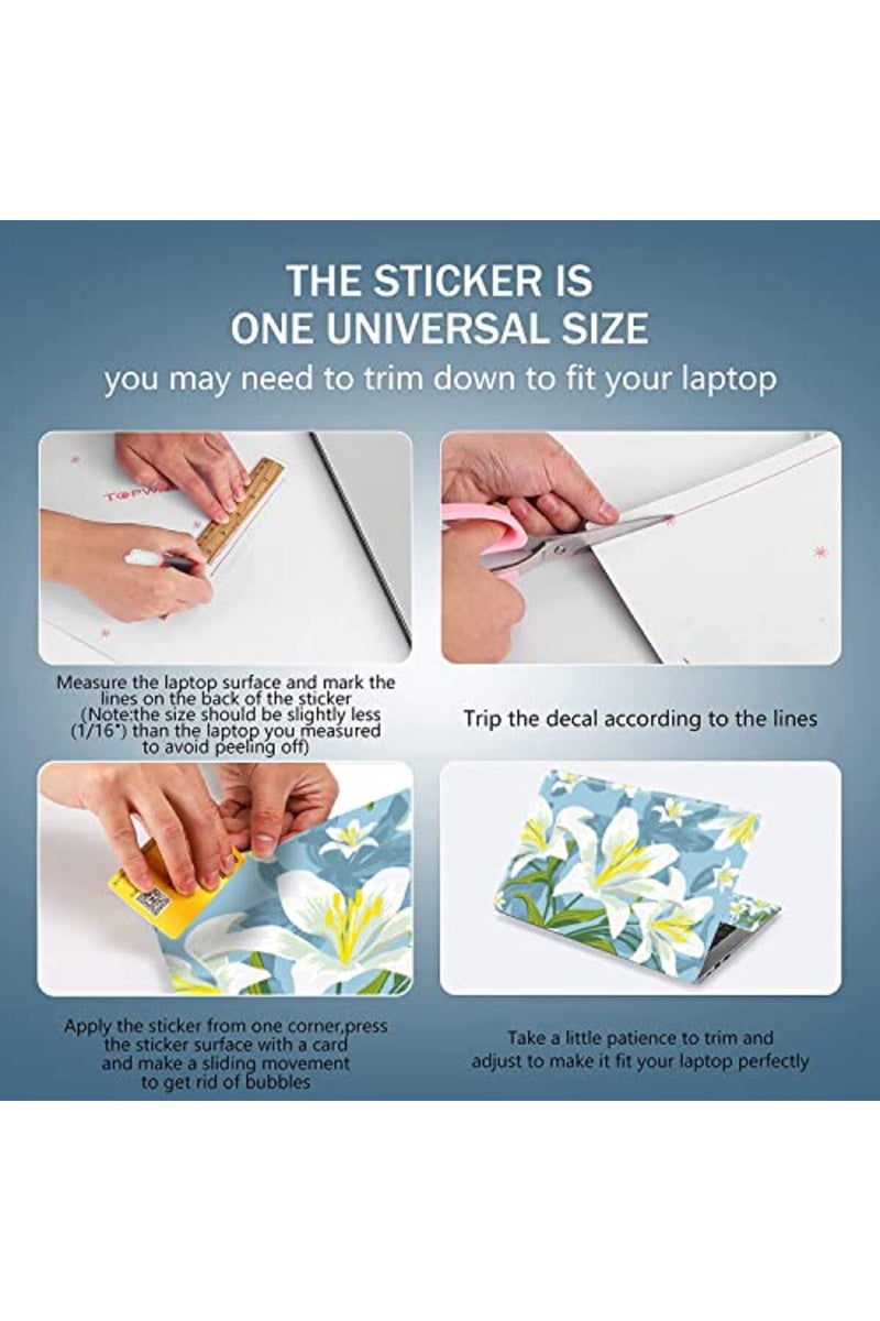 AORTDES 15 15.4 15.6 Inches Laptop Skin Sticker Decal Universal Netbook Skin Sticker Reusable Notebook Art Decal Protector Cover Decal by AORTDES (Lily) - Image 4