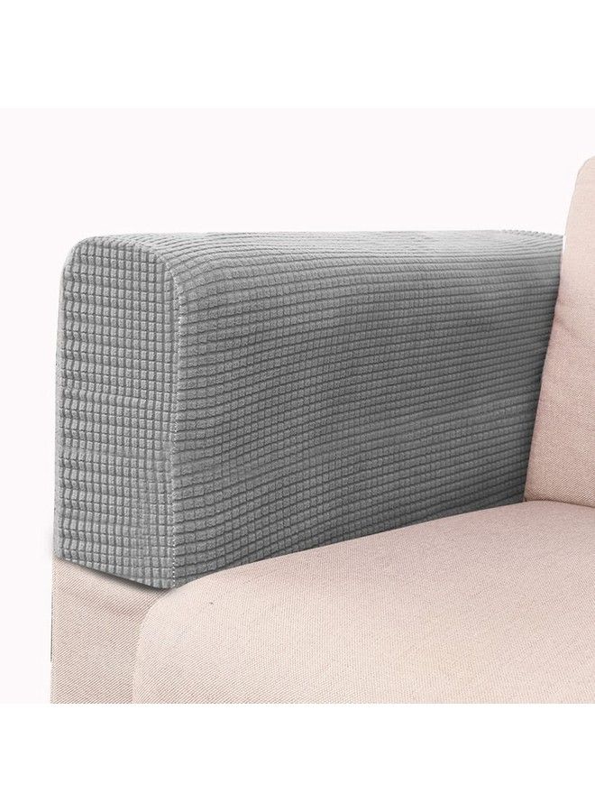 FOMIYES 2Pcs Sofa Armrest Covers Anti Slip Stretch Couch Armrest Covers Furniture Armrest Armchair Protector Slipcovers Arm Guard Sleeve For Chairs Recliner Dogs Cats Pets Cloth L - Image 4