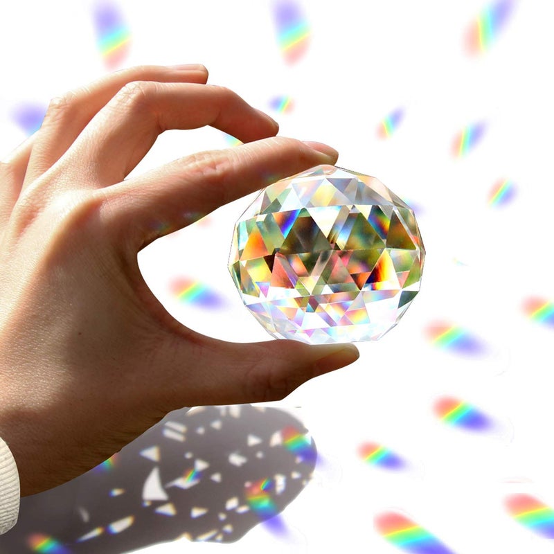 Tirifer Clear Crystal Ball Prism Window Rainbow Maker Window Prisms Suncatcher for Feng Shui 60mm 24inch 