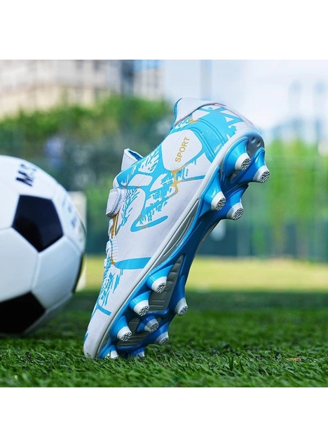 White Moon long Nail Style Ronaldo Assassin Football Shoes Boys Tf Spike Children's Velcro Golden Sports Training Shoes Student Sneakers
