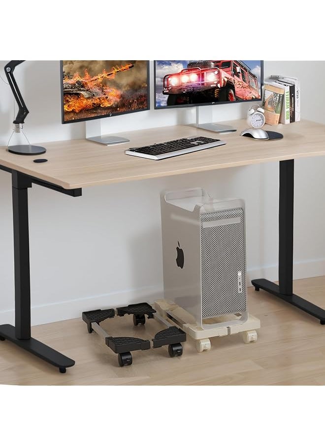 Adjustable Mobile Cpu Stand Cpu Holder Pc Tower Stand With Rolling Caster Wheels Pc Floor Riser Stand Computer Stand For Desktop Tower Fits Most Pc Gaming Desk Accessories Black