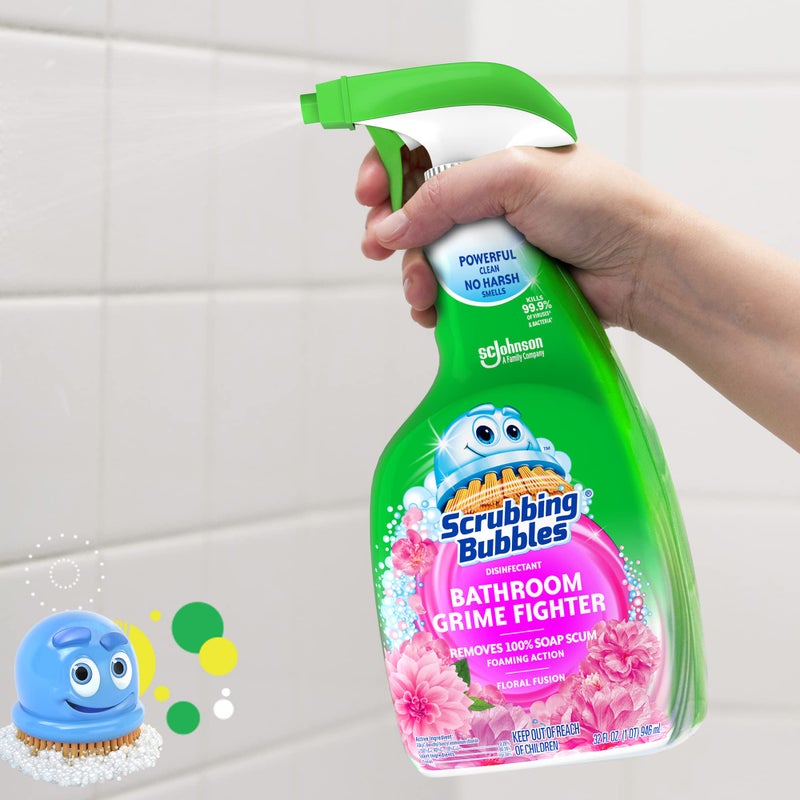 Scrubbing Bubbles Scrubbing Bubble Bathroom Grime Fighter, Floral Fusion Scent, 32 oz Spray Bottle - Image 3