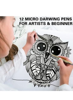 Y&D Drawing Art Pens Micro-Pen Fineliner Ink Black Waterproof Quick drying Micro Fine Point for Artist Illustration, Sketching, Technical Drawing, Anime, Manga, Scrapbooking 12 Nibs  - Image 3