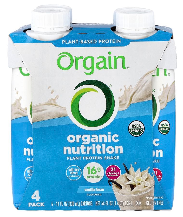 Organic Nutrition Plant Protein Shake Vanilla Bean 4 Pack 11 fl oz (330 ml) Each